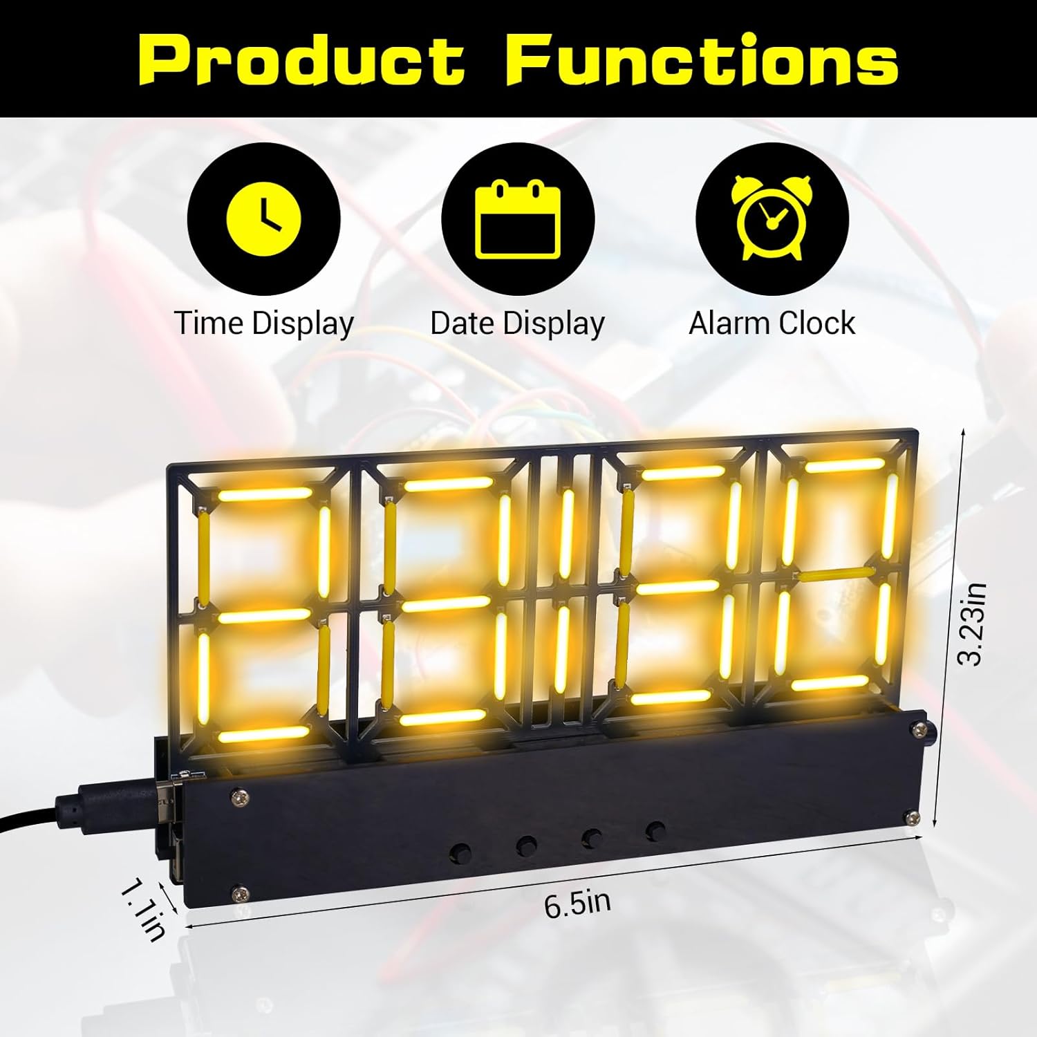 DIY Soldering Practice Project Kit 4-Bit Digital Alarm Clock Kit with Lighting Adjustment DIY Electronic Kit for Adult Teens
