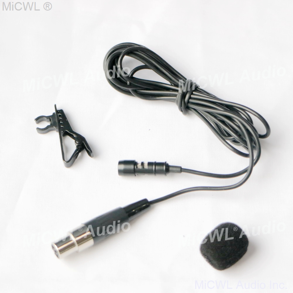 W185 Tie Clip Lavalier Microphone for Ture Shure Wireless Lapel BeltPack mini 4Pin 2m wire Omnidirectional with Protective bag