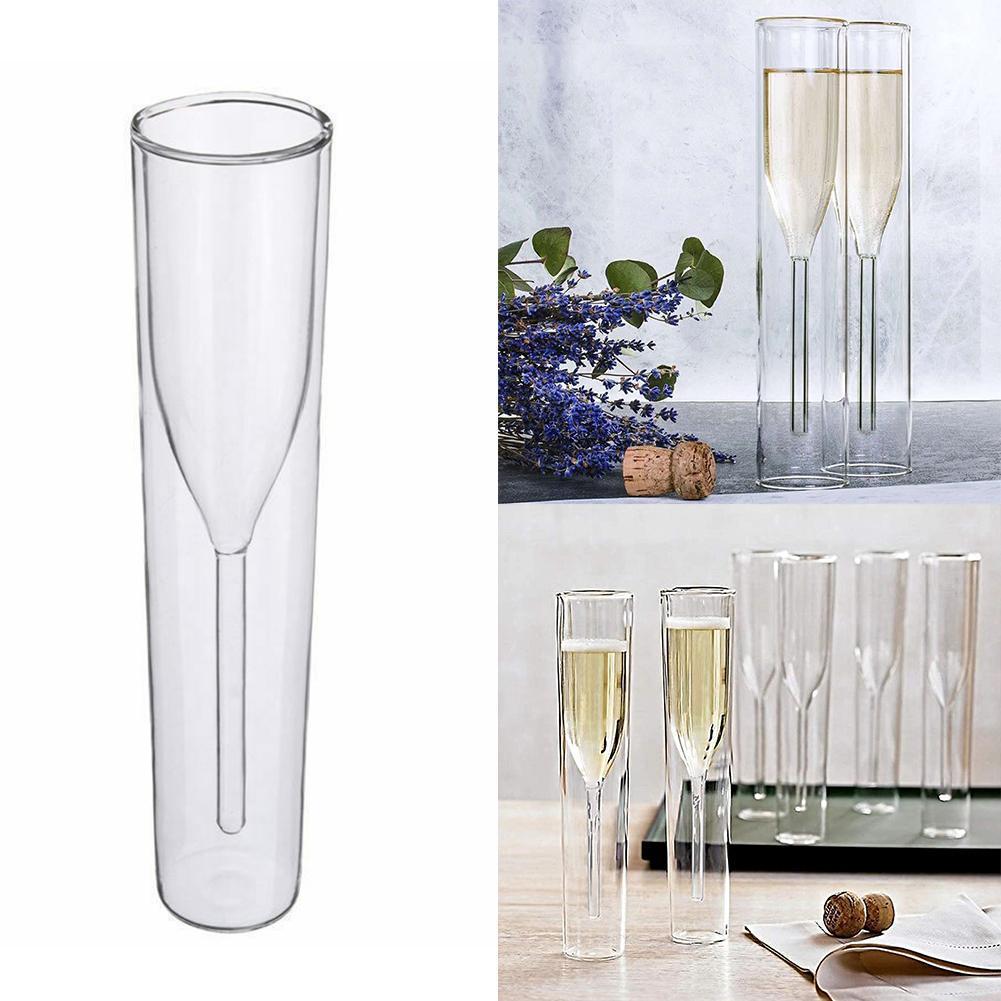 Double-layer Cocktail Glass European Style Tulip Winebowl Champagne Glass Glass Crystal Sparkling Glass
