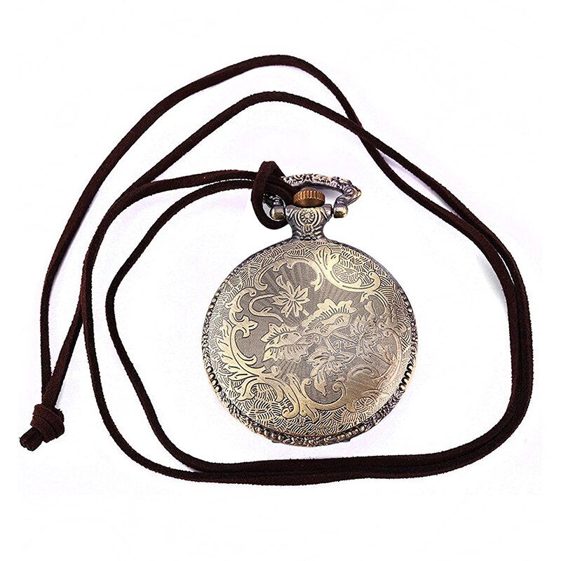 Australia Map Pocket Watch Analog Quartz Watch Bronze Chain Watch Unisex