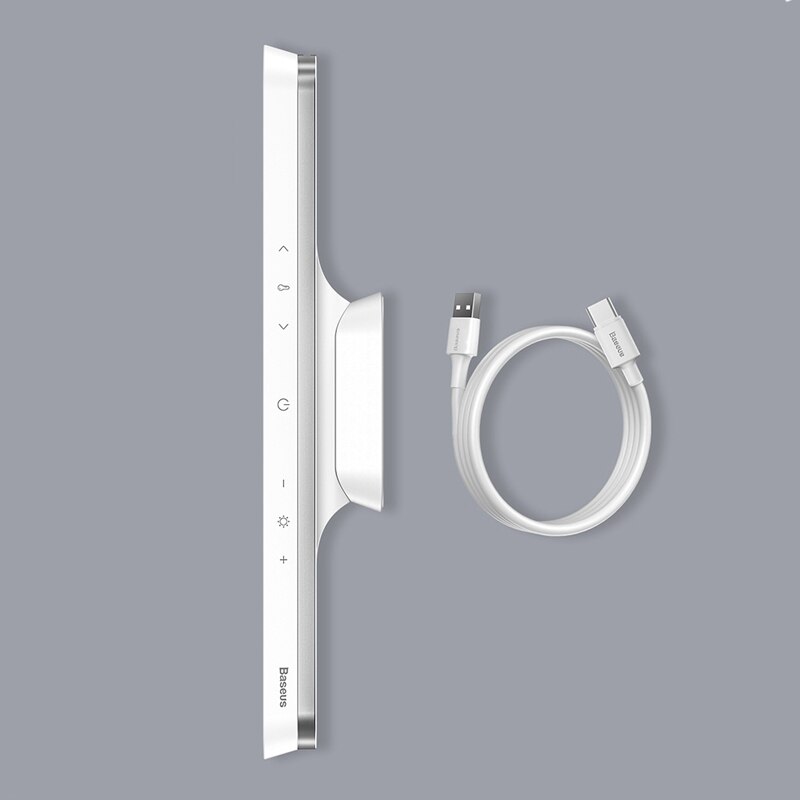 Baseus Led Bureaulamp Magnetische Tafellamp Voor Studie Kast Licht Usb Oplaadbare Traploos Dimmen Slaapzaal/Keuken/Garderobe: No Charger