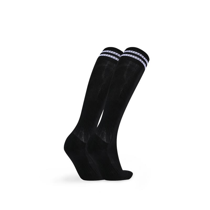 JIANFEI Professionelle Kinder Sport Fußball Socken Anti Slip Fußball Laufen Lange Strumpf Über Knie Gummi Socken: black  white