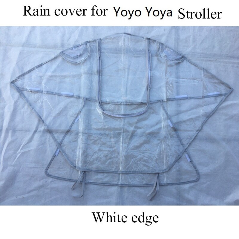 Safety EVA Baby Car Rincoat Baby Stroller Accessories Rain Cover Waterproof Cover for Babyzen Yoyo Yoya Babytime Babysing: White edge raincoat