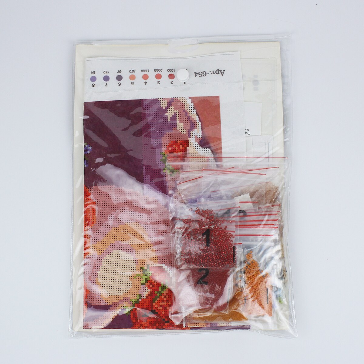 DIY Beaded Embroidery Kits Poppy & Strawberry Needlework Beads Partial Crystal Beaded Cross Stitch Hobby & Crafts