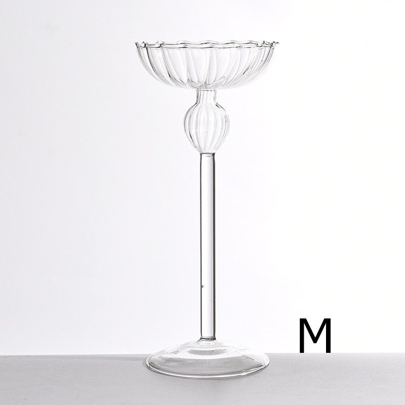 Transparenter Glas-Kerzenständer mit hohem Fuß, moderner europäischer Abendbankett-Tischdekoration, Kerzenhalter mit Kerzenlicht-Mittelstück: Silber