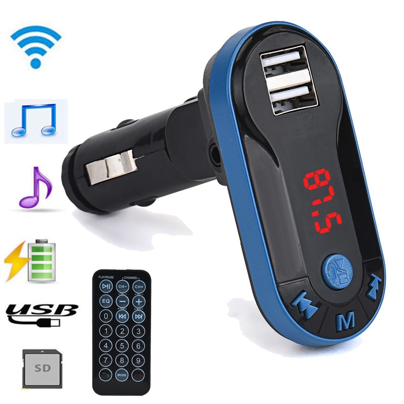 Bluetooth Draadloze Fm-zender MP3 Speler Handsfree Car Kit Usb Tf Sd Remote Hands Free Car Kit Fm-zender
