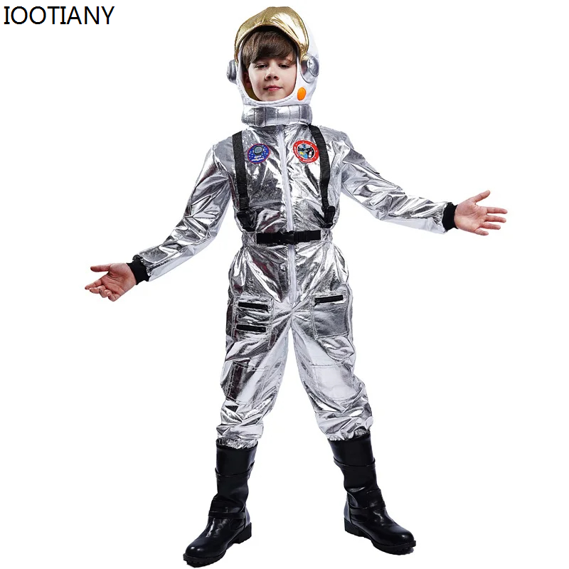 Costume da astronauta per bambini, gioco di ruolo, costume da astronauta per halloween, tuta intera, costume da astronauta per ragazzi, set per spettacoli teatrali e feste di carnevale