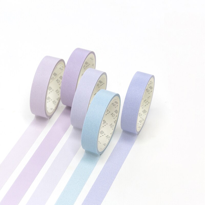 5pcs/lot Cute Solid Color Washi Tape Set Scrapbooking Decorative Adhesive Tapes Paper Japanese Stationery School Kawaii Sticker: Hydrangea
