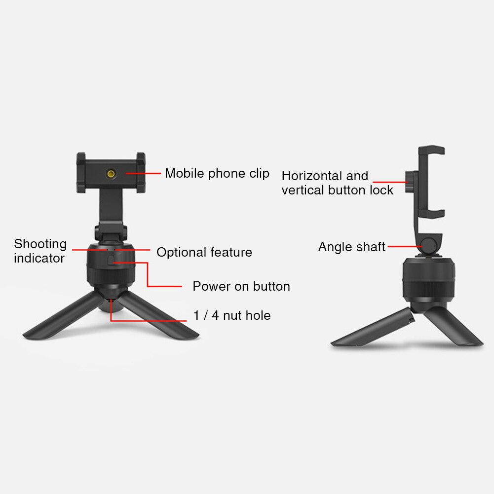 360 Degree Rotation Home Travel Gimbal Stabilizer For Smartphones Portable Anti Shake Multiple Angle Auto Face Object Tracking