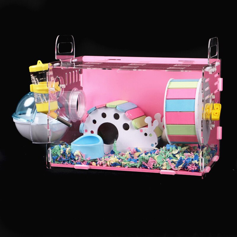 Large Size Hamster House Acrylic Small Pet Cage Transparent Oversized Villa Guinea Pig Basic Cage Toy Supplies Package Nest
