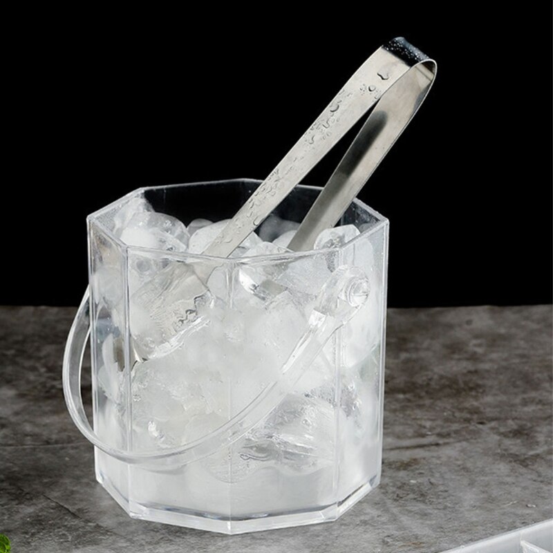 Ice Bucket Acrylic Clear Storage Tub Plastic Drink Buckets with Handle for Champagne Wine Beer Bottles Drinks Bar Party Supplies