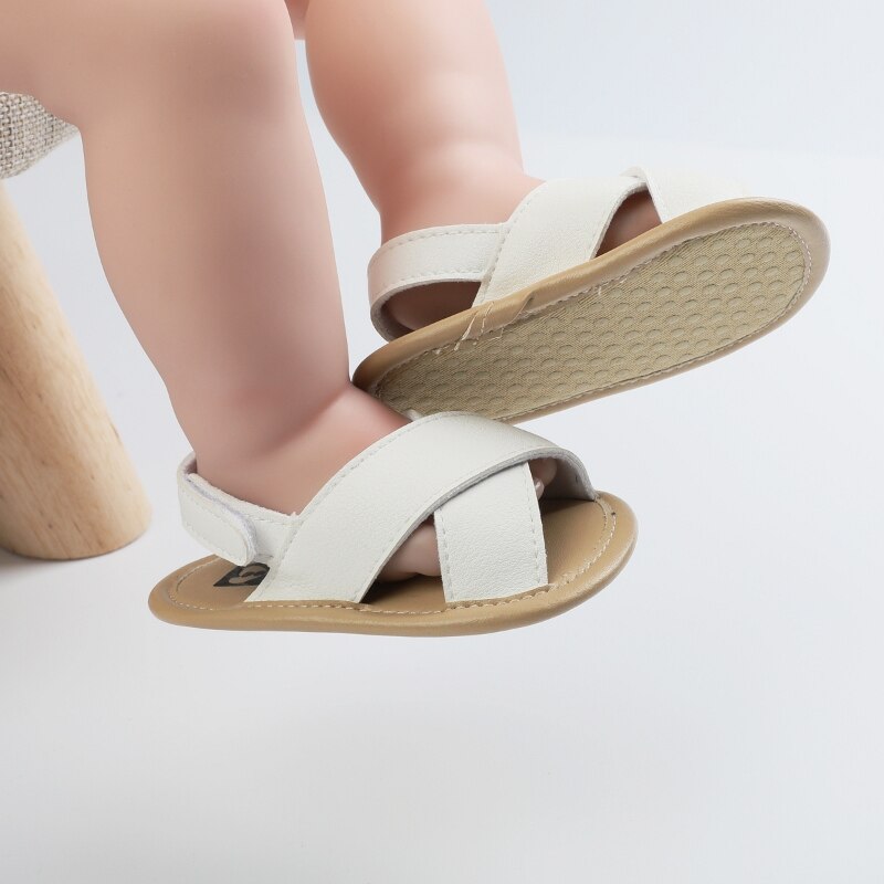 Baby Boys Girls Roma Sandals Cross Hollow Out Soft Sole Summer Beach Shoes First Walkers