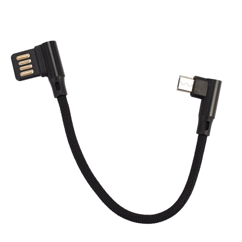Cable de carga de datos para tableta y teléfono V8, Cable Micro Usb 2,0 de 15Cm, 5 pines, ángulo recto a ángulo derecho izquierdo de 90 grados, doble codo: Default Title