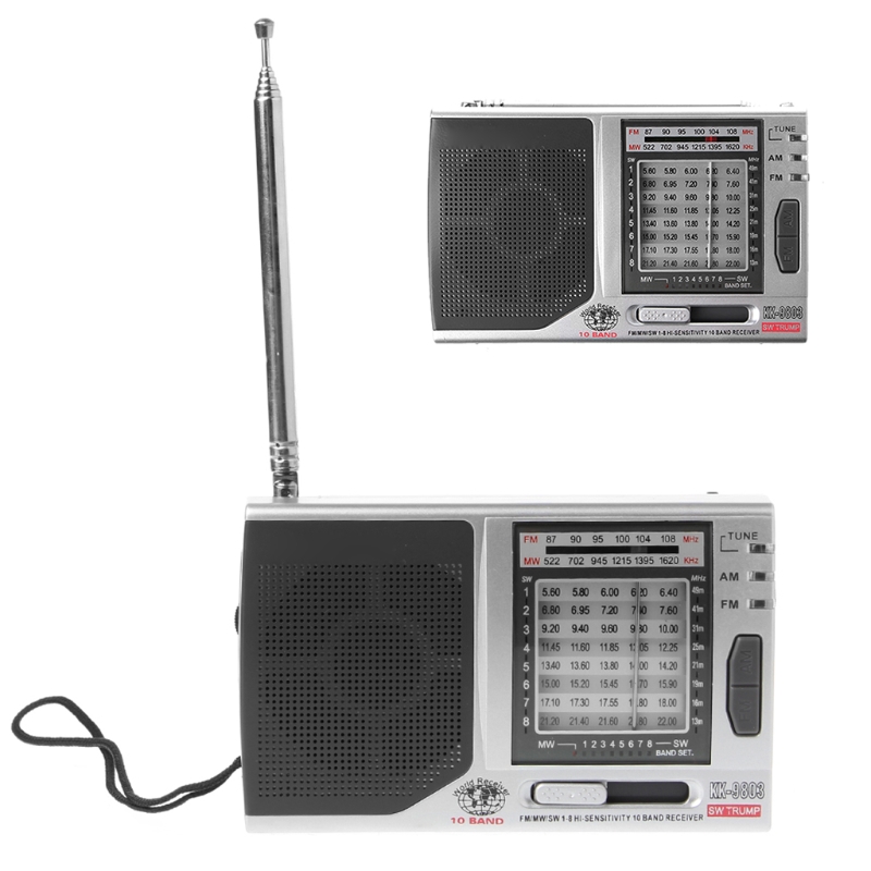 Originele KK-9803 Fm/Mw/SW1-8 Hoge Gevoeligheid Fm Radio Mw/Sw Ingebouwde Luidspreker Digitale Ontvanger draagbare Broadcast