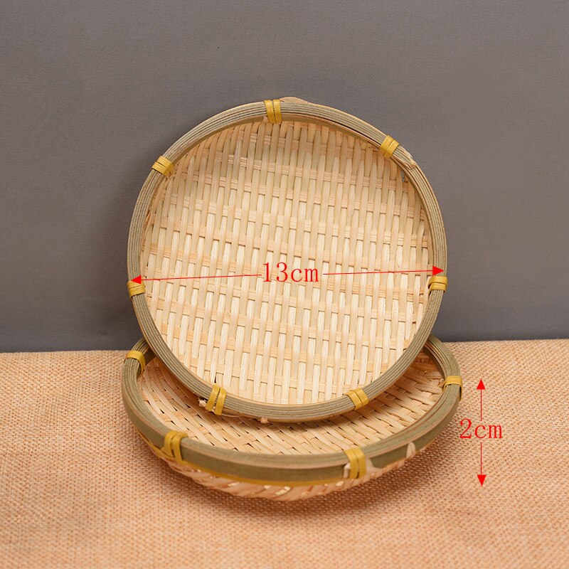 Liten bambuskurv som tørker tesil håndvevd bambusstøvbrett dim sum kurv mini tørr fruktfat fotograferingsrekvisitter