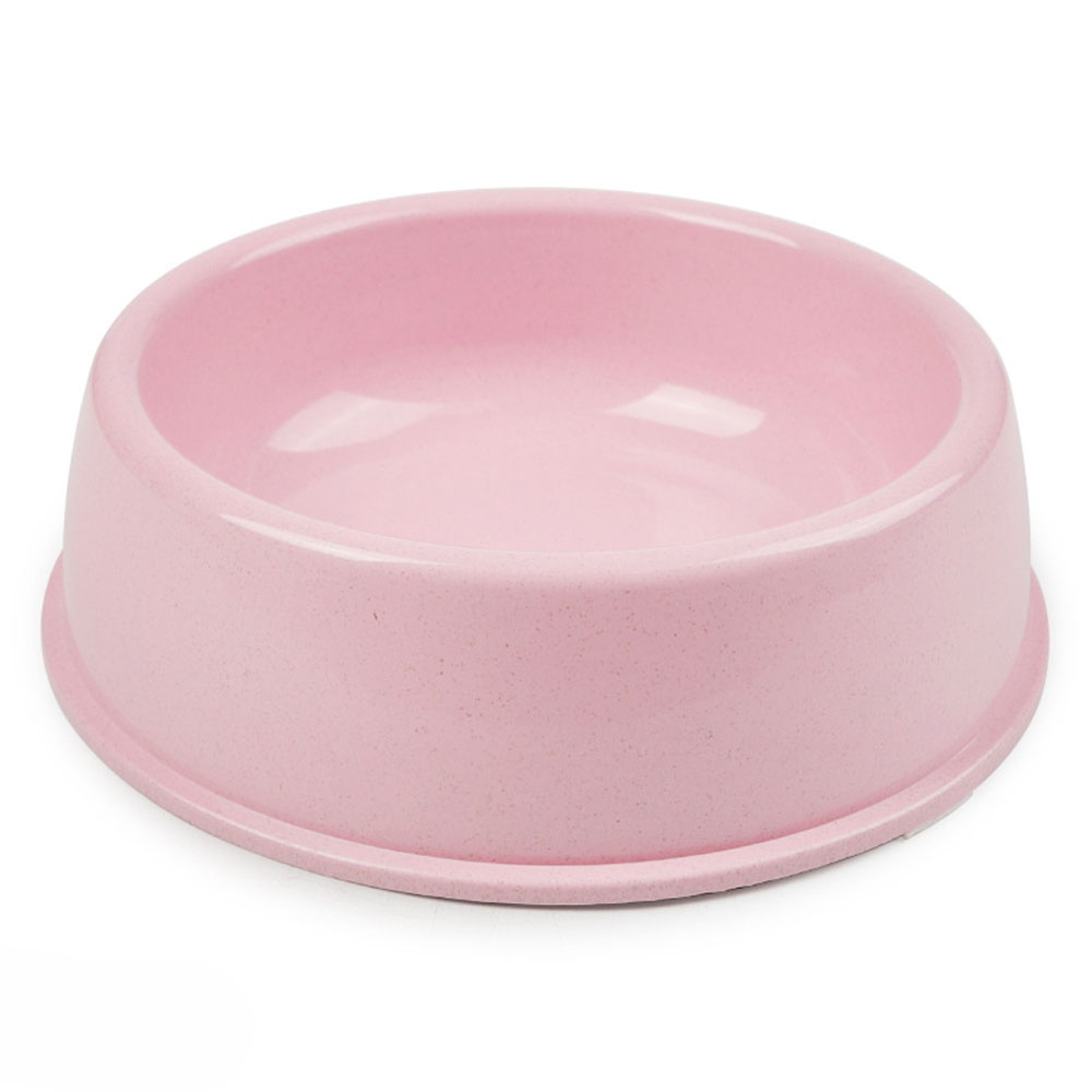 Bol d'alimentation en eau pour animaux de compagnie, pour chiens, chat, Durable, épais, en plastique, tige de blé, pour petits et moyens chiens, produits pour chiots: M / Rose