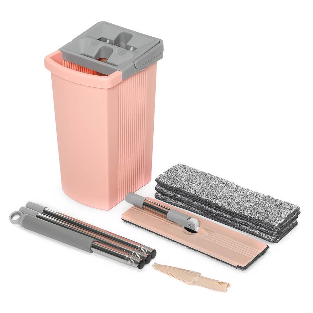 House Cleaning Tools Mop and Bucket Squeeze Flat Help Wonderlife Store Wash for Floor Lazy Magic Pink Pads Auto Easy