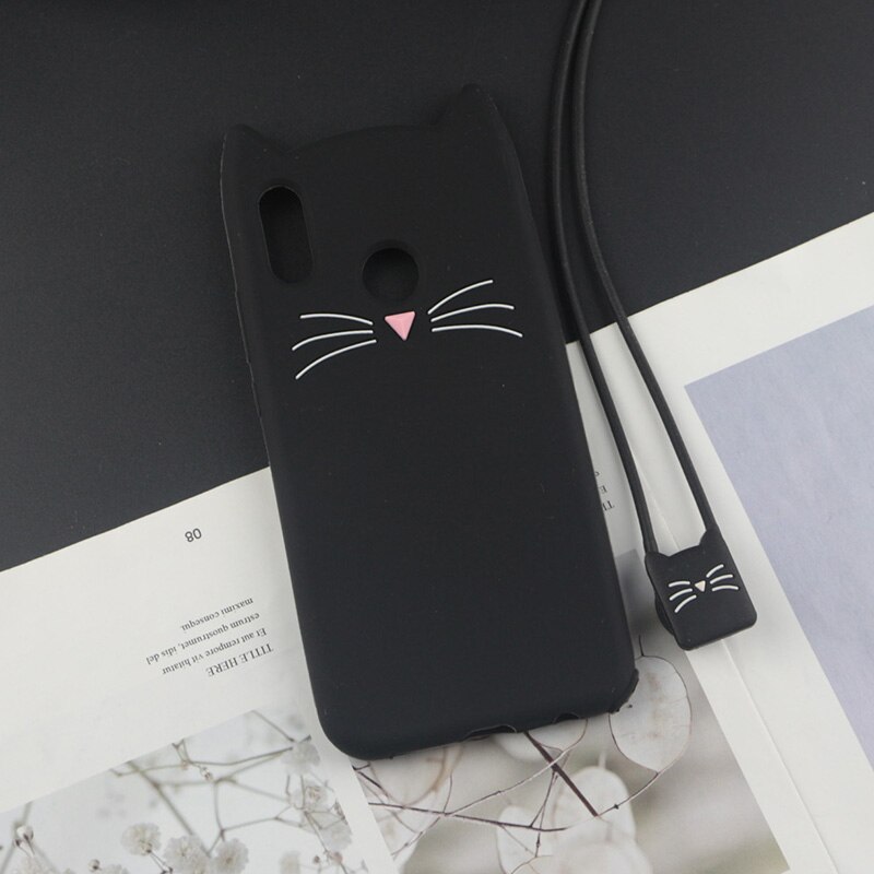 Cute 3D Cartoon Silicon Case for Huawei Honor 10i Cases Japan Glitter Beard Cat Lovely Ears Kitty Phone Cover