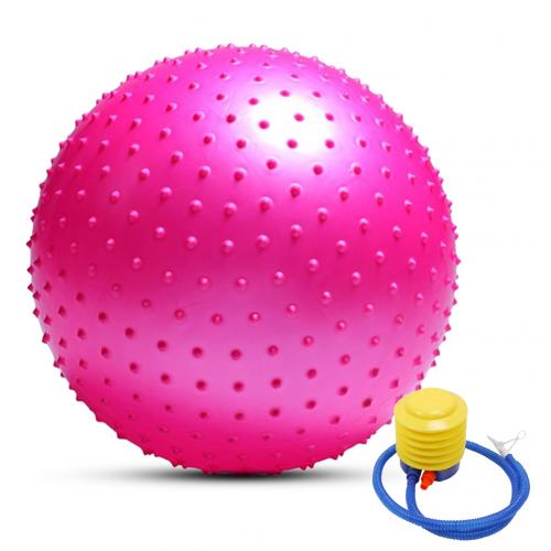 75cm Round Workout Fitness Massage Ball Inflatable Body Balance Pilates Yoga Ball with Pump Body Massage Relieve Pain: Pink