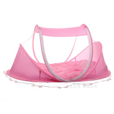 Leuke Baby Klamboe Draagbare Vouwen Soort Comfortabele Zuigeling Pad Met Verzegelde Klamboe Baby Beddengoed Met Kussen: Pink