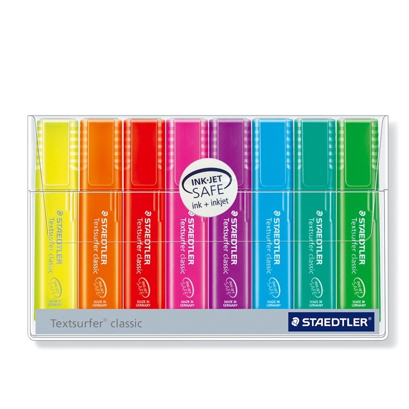 Staedtler Textsurfer Klassieke 4/6/8Pcs Highlighter Pennen Set 364 P WP8, inkt Jet Safe1-5mm Marker Liner Papier Fax Tekening A6110