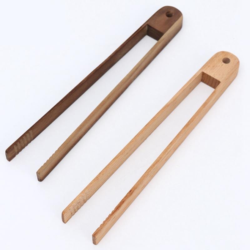 Bakken Tang Lange Handvat Bamboe Non-stick Voedseltangen Brood Tang Dessert Tang Natuurlijke Bamboe Voedsel Tang Clip Bbq tool