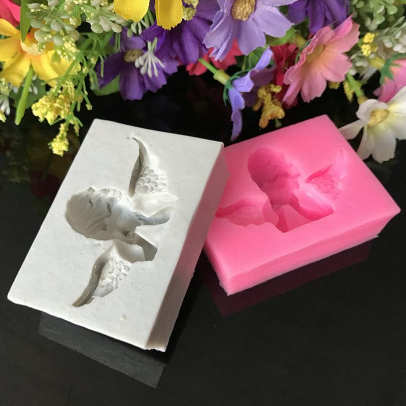 3d tegneserie engle form silikone fondant forsyninger håndlavet gips form gør-det-selv kage dekoration tilbehør værktøjer bageform