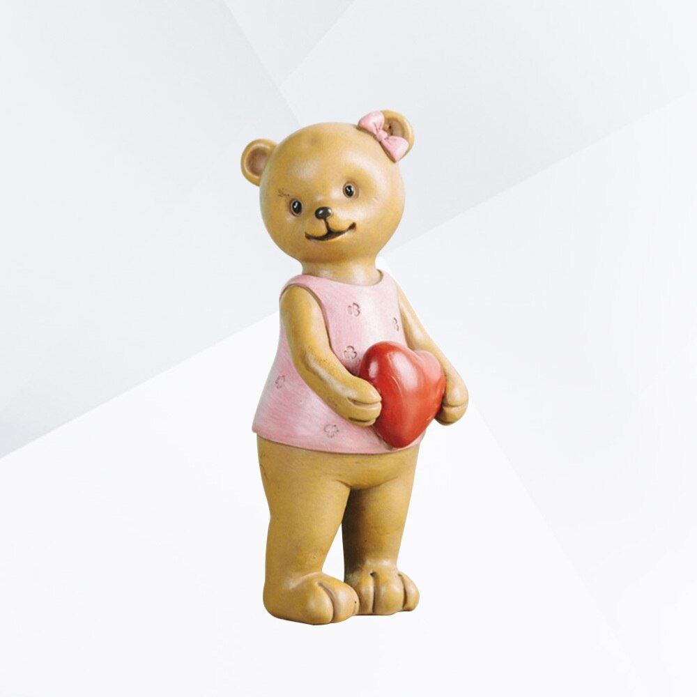 Resin Bear Decoration Retro Realistic Animal Statue Decorative Desktop Centerpiece (Female)