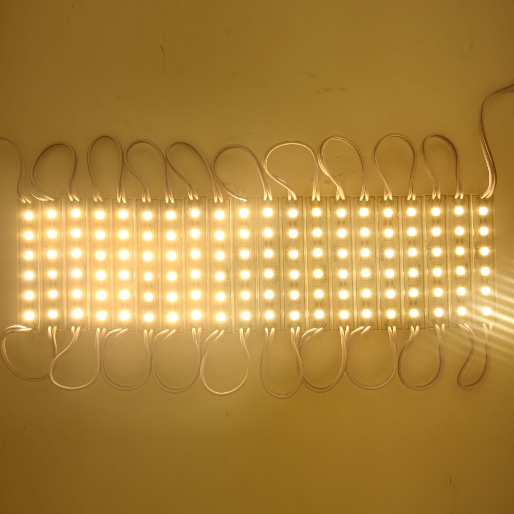 20-100PCS Super Bright LED Module SMD 5054 Warm White Light 6LED DC12V Waterproof Advertising Storefront LED Modules Strip Light