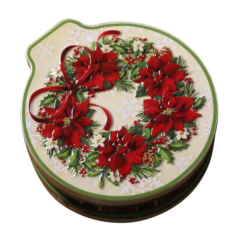 Embossing Blik Lege Blikken Met Opknoping Touw Candy Cookie Opslag Container Decoratieve Doos