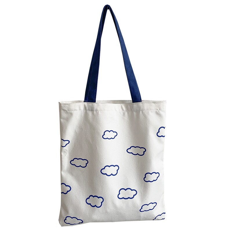 2020 moda feminina lona sacola casual pano praia sacos bolsa reutilizável saco de compras grande capacidade eco dobrável: WHITE