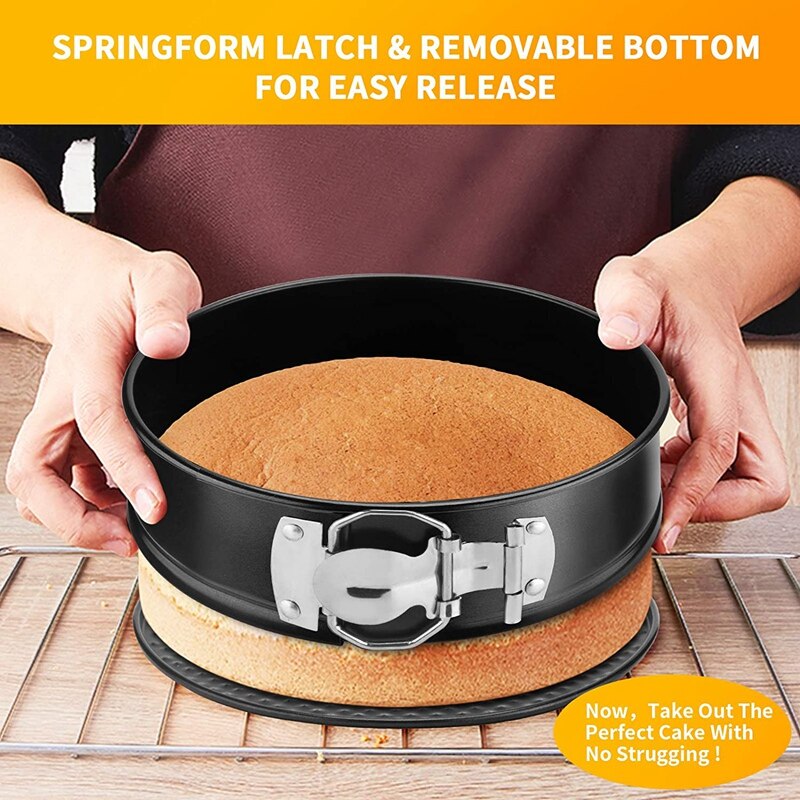 3 Pack 4Inch/7Inch/9Inch Non-Stick Springform Cake Pans with Removable Bottom, Leakproof Cheesecakes Baking Pans Set