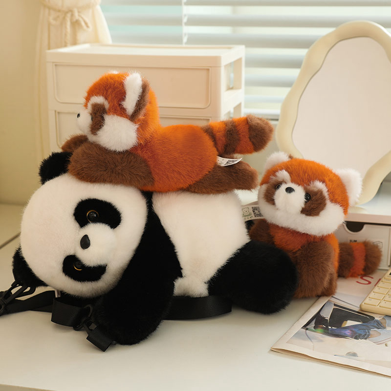 Pulsera de peluche con forma de Panda pequeño para niñas, muñeco de peluche de animales Kawaii, bolsa de decoración