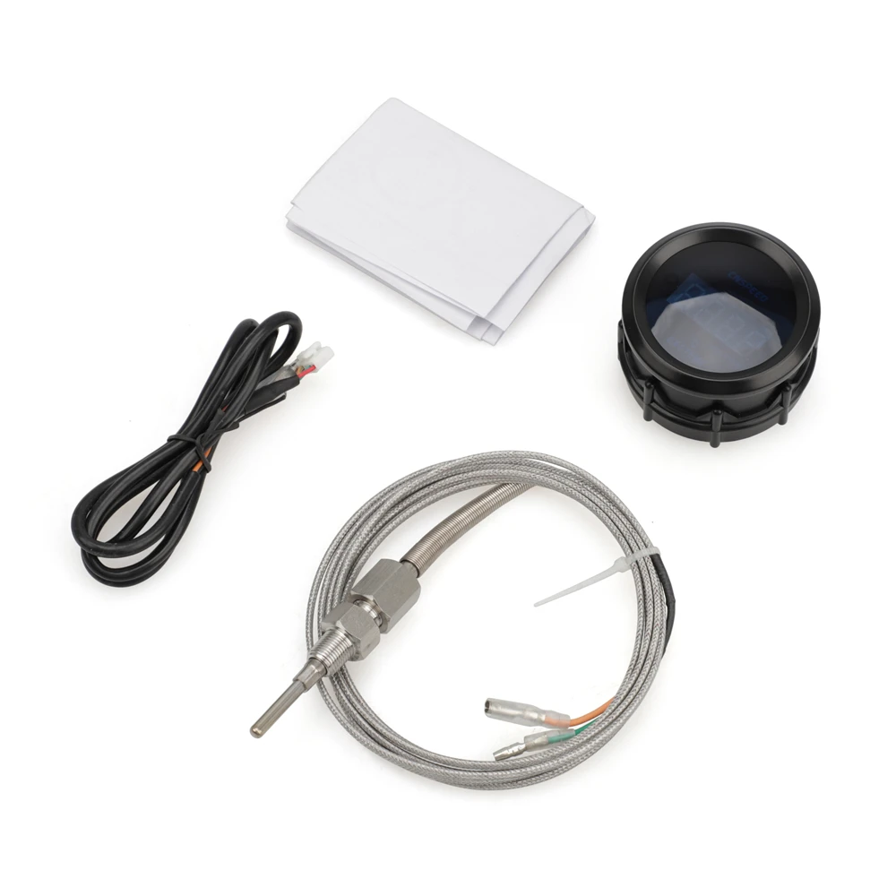 2" 52mm Car Meter Blue Led EGT EXT Gauge Exhaust Gas Temperature Gauge Digital Exhaust Gas Temp Gauge With Sensor CNSPEED