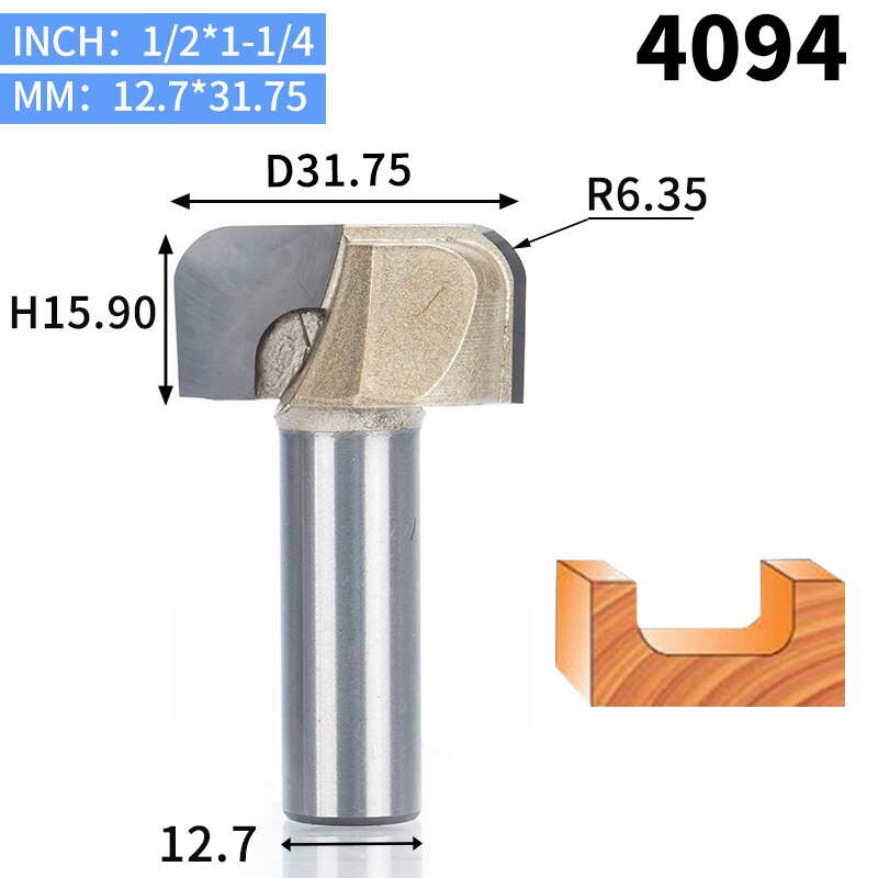 Huhao 1 stuks 1/2" schachtkom & lade sjabloon freesbit wolfraamcarbide frees voor houtbewerking snijgereedschap houtfrees: 4094