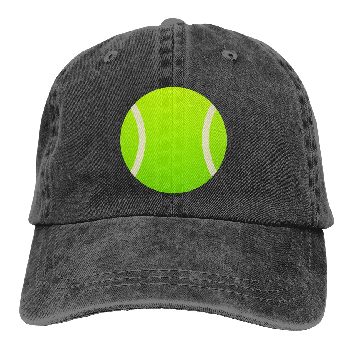 Gorra de camionero ajustable Unisex Vintage para adultos, arte de pelota de tenis: Black