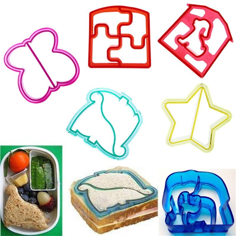 Cortador de pan con forma de dinosaurio y mariposa, molde DIY para tostadas de pasteles, herramienta para sándwich con forma de Animal, 1 ud.