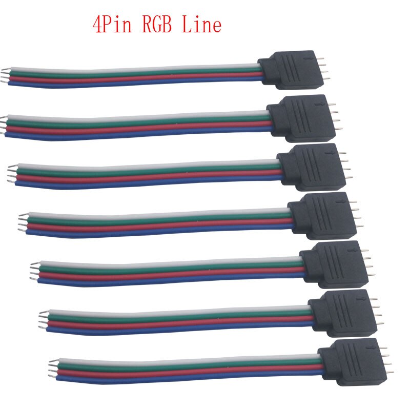 10 stks 4pin RGB led connector draad mannelijke connector kabel voor 3528/5050 RGB led strip 10 stks/partij