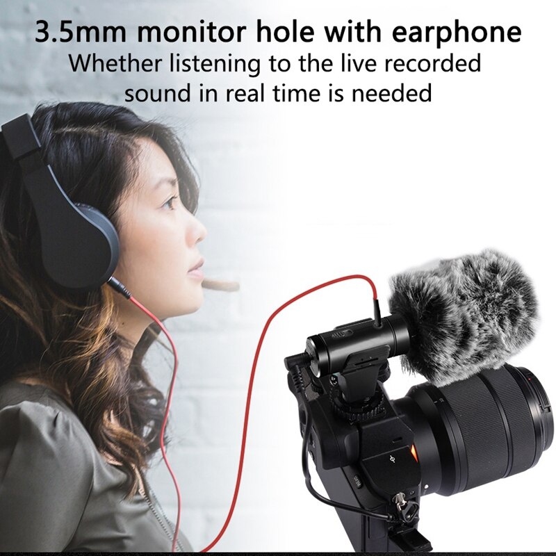 Kamera mikrofonsett for videokamera livestream-opptak for utendørs fotografering live intervju mikrofon
