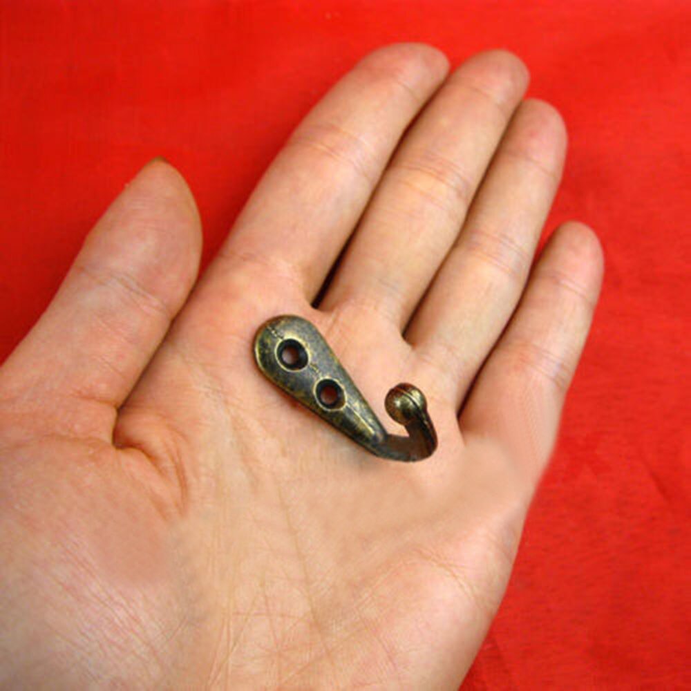 10pcs Wall Door Metal Antique Hooks Hanger For Key Clothes Coat Hat Bags Towel