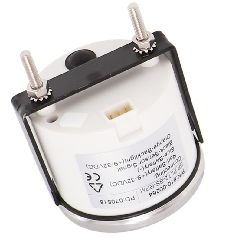 Meter RPM Gauge Indicator silver rim back face fit Auto Boat Engine Red Backlight 9V 32V IP67 waterproof