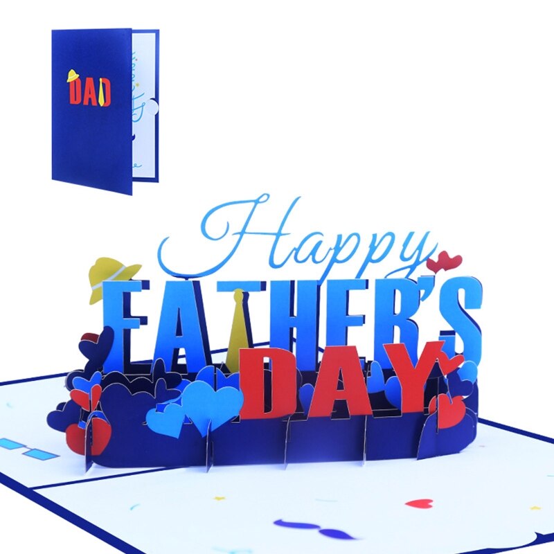 Tarjeta emergente 3D feliz Día del Padre, tarjetas de felicitación, tarjeta de mensaje de bendición para papá, hijo, marido, de Festival de cumpleaños