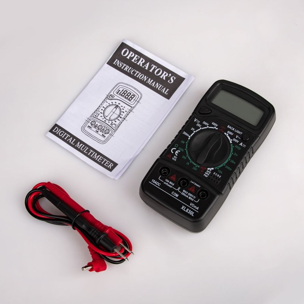 XL830 Mini Digital Multimeter 1999 Counts AC/DC Voltage Current Resistance Frequency Tester True RMS NCV Meter