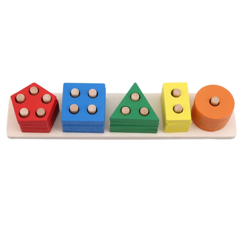 Forme in legno Geometriche Ordinamento Matematica Montessori Di Puzzle Colorato di Apprendimento In Età Prescolare Gioco Educativo Giocattoli Del Bambino del bambino: 446899