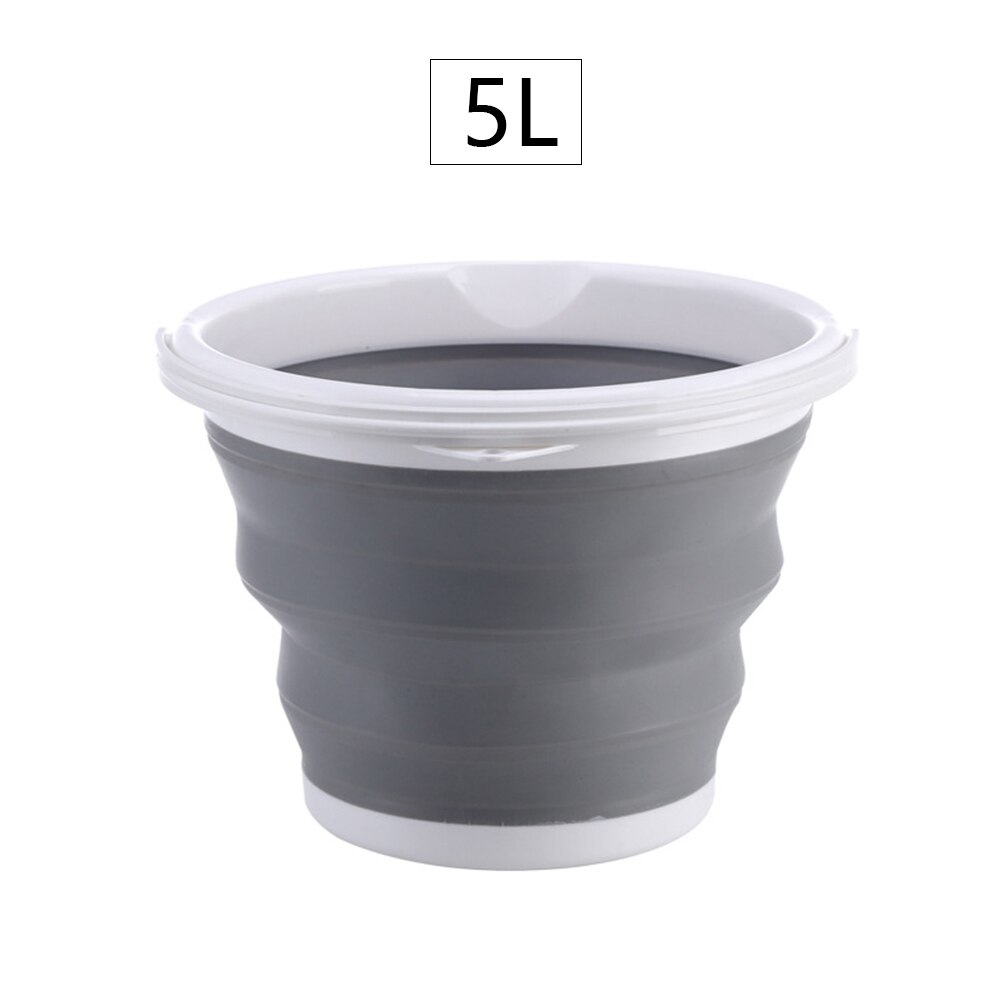 3/5/10L Emmers Draagbare Outdoor Vissen Opvouwbare Emmer Wasstraat Dikke Siliconen Emmer Huishouden Cleaning Tools: 26.5x26.5x5cm 5L