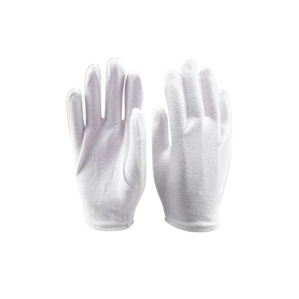 12 pairs/lot White 100% Cotton Ceremonial gloves for male female Serving / Waiters/drivers/Jewelry Gloves