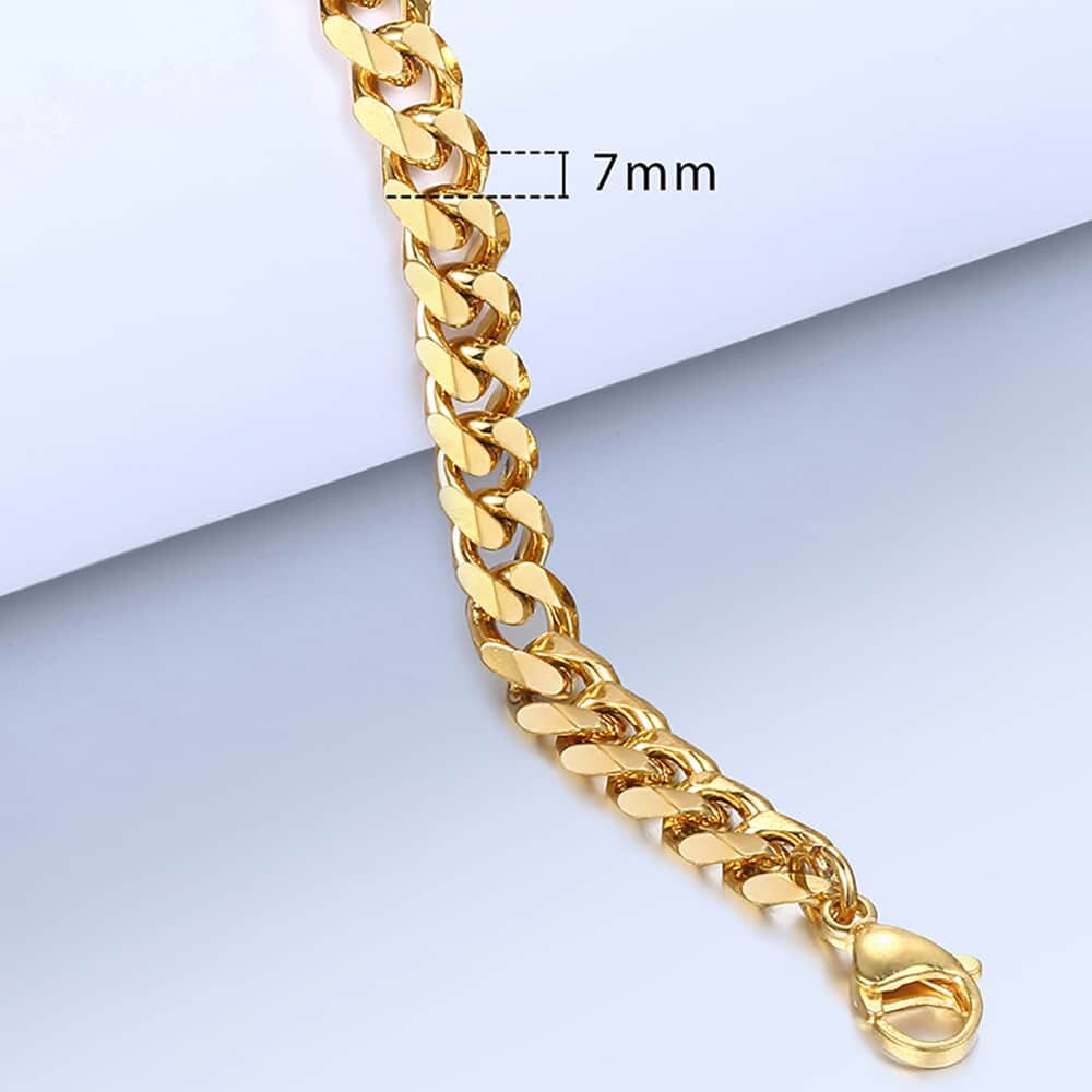 Bracelet de cheville 3/5/7mm pour femmes filles gourmette chaîne à maillons cubaine acier inoxydable femmes chaînes bijoux 10 pouces usage quotidien DKAM05