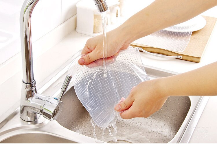 Tapas elásticas de silicona para envolver alimentos, papel para guardar alimentos frescos, sello elástico, Bol de vacío, herramienta de cocina, 4 Uds.