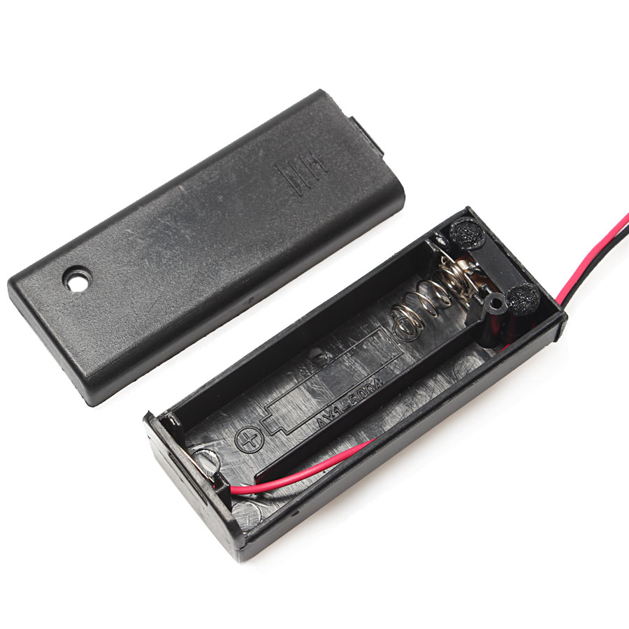1 * AA Batterij Opbergdoos AA 1.5 V Batterij Cover Holder Case GEEN OFF Schakelaar Met Wired Lood voor Solderen Aansluiten