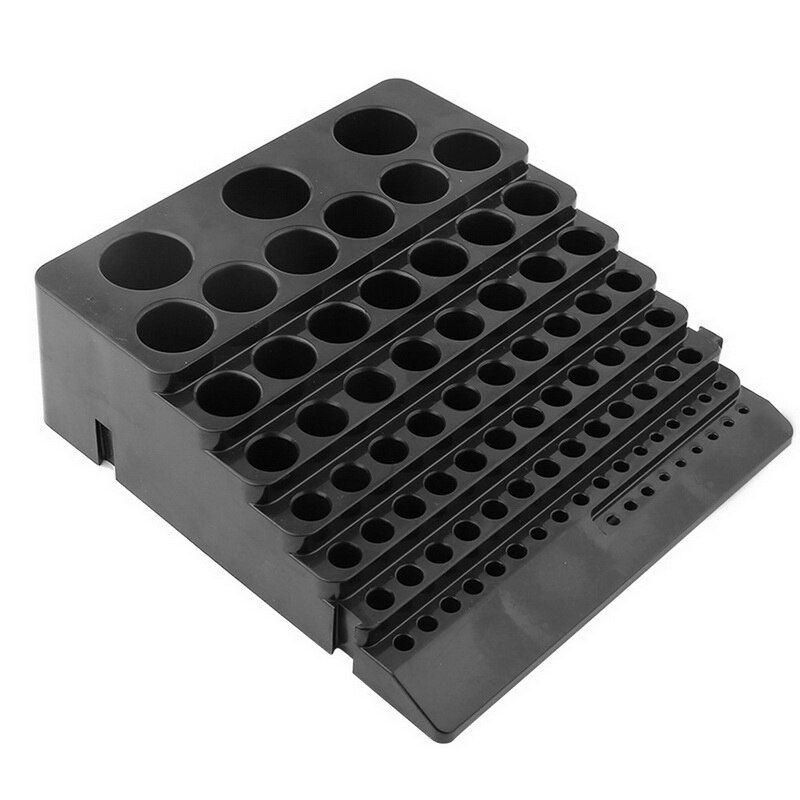 Storage Multifunction 85 Holes Tool Box Reamer Milling Cutter Plastic Desktop Drill Bit Portable Accessories Thickened Rack: black